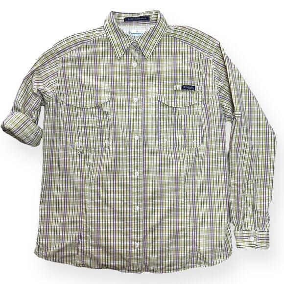 COLUMBIA Super Bonehead Roll Tab Sleeve Shirt Omni Shade Back Vent Plaid XL - Picture 5 of 13